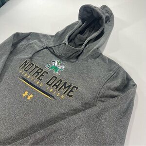 Under Armour Notre Dame Performance Hoodie 2XL Gray ColdGear Loose Fit